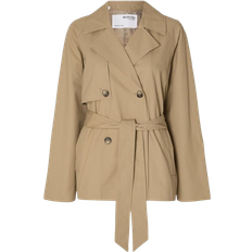 Bomull - Dame Kåper & Frakker Selected Belinda Short Trench Coat - Cornstalk