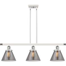 Innovations Lighting Cone White and Polished Chrome/Plated Smoke Pendant Lamp 7.8"