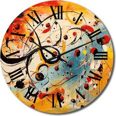 Design Art All That Jazz Colorful Joy Medium Multicolour/Yellow Wall Clock 23"