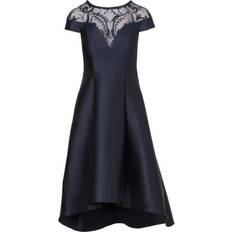 Knee Length Dresses Adrianna Papell Mikado High Low Party Dress - Midnight