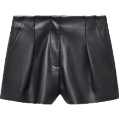 Mango Laos Skin Effect Pleated Shorts - Black