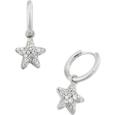 Kendra Scott Earrings Kendra Scott Jae Convertible Star Pave Huggie Earrings - Silver/Transparent