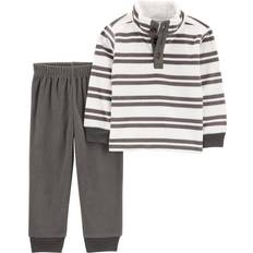 Carter's Toddler Striped Fleece Pullover & Pant Set 2-piece - Grey