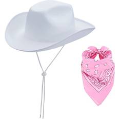 Inevnen Cowgirl Hat with Bandana for Women