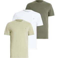 AllSaints Brace Brushed Cotton T-shirt 3-pack - Green/Optic White