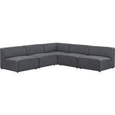 modway Mingle Contemporary Modern Gray Sofa 106" 5 5 Seater