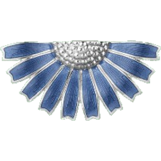 Brosjer Georg Jensen Daisy Half Flower Brooch - Silver/Blue