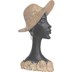 Bust Romimex Brown Resin Lady Hat 15 x x