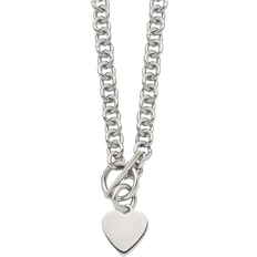 Chisel Heart Toggle Necklace - Silver