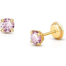 Tiny Blessings June Birthstone Studs - Gold/Purple