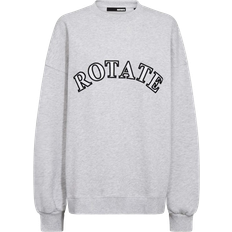 ROTATE Birger Christensen Sweat Logo Crewneck - Light Gray Melange