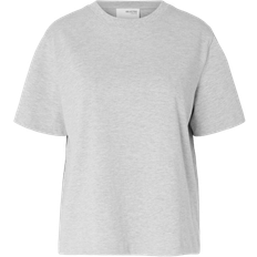 Selected Boxy T-shirt - Light Gray Melange