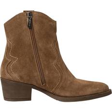 Elegant Western Ankle Boots - Brown