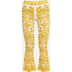 Dolce & Gabbana Polyester Pants & Shorts Dolce & Gabbana Majolica trumpet-leg silk pants