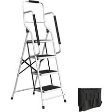 Step Stools Stalwart 4 step ladder dolly folding cart step stool utility hand rails