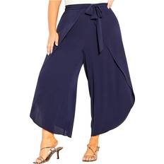 City Chic Blue - Women Pants & Shorts City Chic Breezy Tie Waist Pants