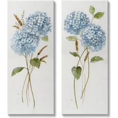 Stupell Blue Hydrangea Long Stems White/Multicolour Wall Decor 10x24" 2