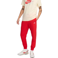 Men - Red Pants Nike Men's Club Knit Joggers - University Red/White