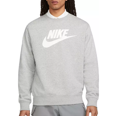 Nike Men's Sportswear Club Fleece Graphic Crew - Dark Grey Heather
