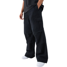 boohooMAN Extreme Baggy Fit Cargo Trousers - Black