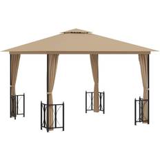 vidaXL Pavilion with Drapes and Double Roof 3x3 m