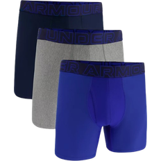 Under Armour Men’s Performance Tech 6" Boxer 3-pack - Royal/Steel Full Heather