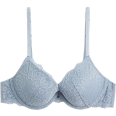 Blau - Damen - Hipsters Unterwäsche H&M Lace Push Up Bra - Light Matte Blue