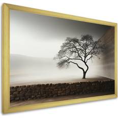 Design Art Minimalism Photography Of Sererity Tree Gold Framed Art 12x20"