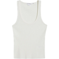 Good American Lightweight Ribbed Cotton Tank - Cloud White