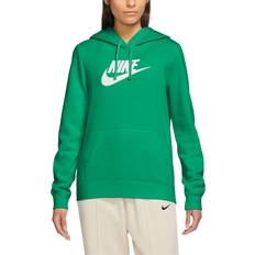 Nike Sportswear Club Fleece Women's Logo Pullover Hoodie - Stadium Green/White