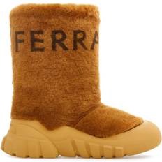 Ferragamo Boots Ferragamo Logo-print Shearling Boots