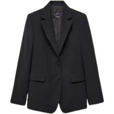 Mango Straight Fit Suit Blazer - Black