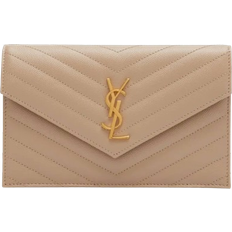 Ysl bags Saint Laurent YSL Monogram Small Wallet - Dark Beige