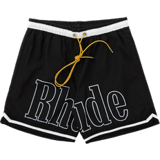 Rhude Basketball Swim Trunks - Black/White