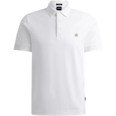 Hugo Boss White T-shirts & Tank Tops Hugo Boss C Parris 01 Mercerized Polo Shirt with Double Monogram - White