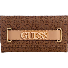 Guess Creswell Logo Slim Clutch Wallet - Brown