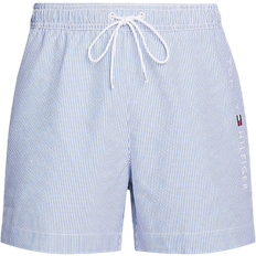 Tommy Hilfiger Original Ithaca Stripe Mid Length Swim Shorts - Ithaca White / Blue Spell