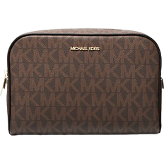 Michael Kors Jet Set Travel Large Signature Logo 2-in-1 Pouch - Brown/Black