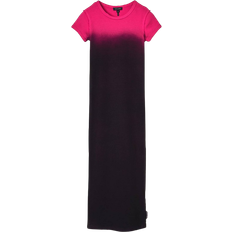 Cotton Dresses Marc Jacobs Ombré Spray Shrunken Tee Dress - Black/Hot Pink