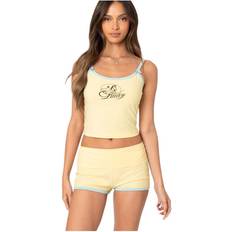 Women - Yellow Tank Tops Edikted Lucky Contrast Tank Top