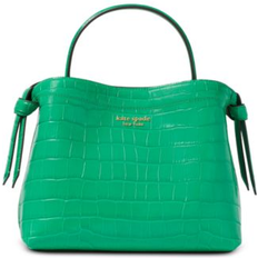 Kate Spade Knott Croc Embossed Medium Top Handle Bag - Leafy Green