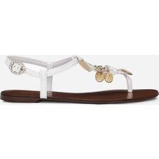 Dolce & Gabbana Damen Sandalen Dolce & Gabbana Raffia sandals with medallions