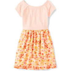 The Children's Place Kid's Mommy and Me Floral Smocked Fit And Flare Dress - Rosebud (3045544_026)