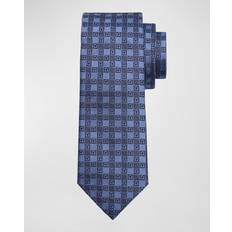 Ferragamo Men Ties Ferragamo Men Gancini jacquard tie Blue One Size