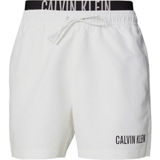 L - Weiß Badehosen Calvin Klein Intense Power Double Waistband Swim Shorts - Pvh Classic White