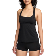 Polyester - Women Tankinis Nike Swim Essential Women's Square Neck Tankini Top - Black