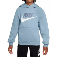 Nike Big Kid's Sportswear Club Fleece Hoodie - Light Armory Blue/White/Ashen Slate