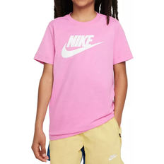 Nike Big Kid's Sportswear Cotton T-shirt - Playful Pink/White