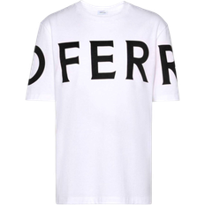 Ferragamo Men Tops Ferragamo Graphic Logo Short Sleeved T-shirt - White/Black