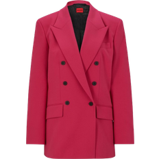 Hugo Boss Women Blazers Hugo Boss Amalisa Double Breasted Closure Relaxed Fit Jacket - Dark Pink